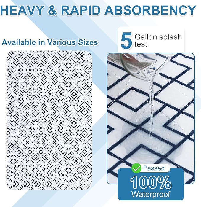 OUTCREATOR® Washable Bed Pads 34" x 56", Incontinence Mattress Protector - Image 2