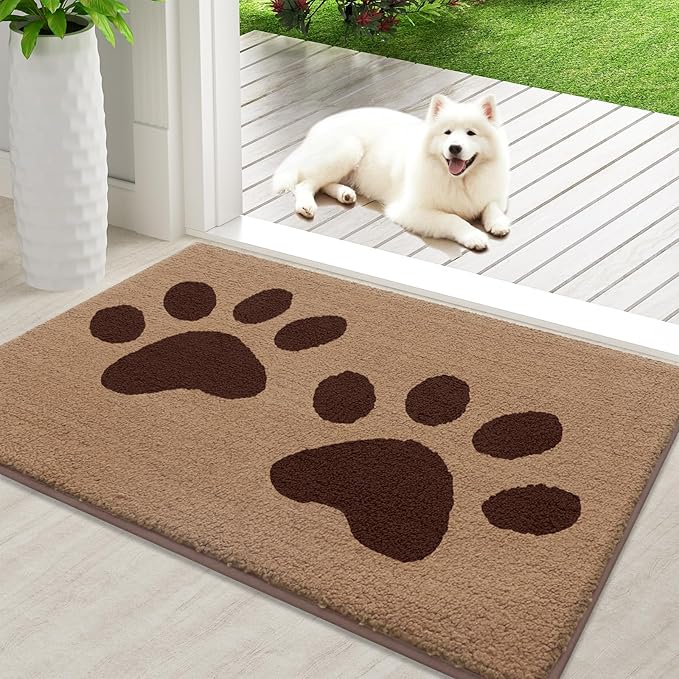 Buganda Dog Door Mat for Muddy Paws, Absorbent Dirt Trapper Washable Indoor by Buganda