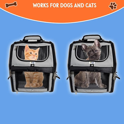 Expandable Pet Backpack Carrier – Dog & Cat, Bonus 2 Collapsible Pet Bowls - Image 9