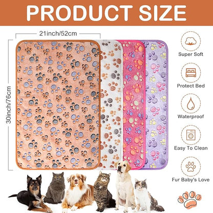 Hestya 4pcs Waterproof Dog Puppy Pads Soft Cat Blanket Dog Sleeping Mat - Image 2