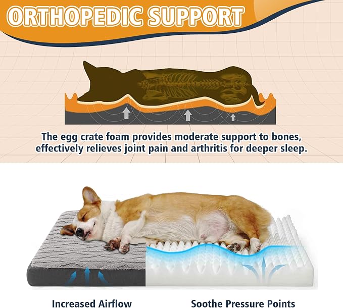 Orthopedic Dog Beds Large Sized Dog – Waterproof Plush Pet Mattress - Image 3