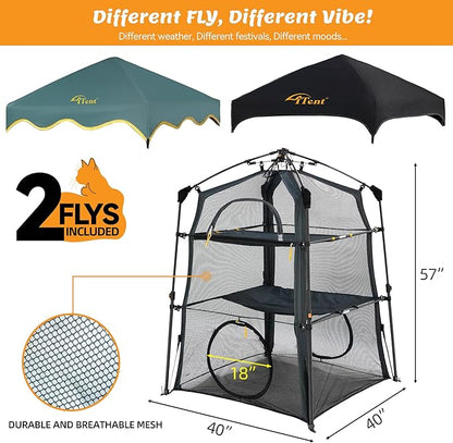 Instant 3-Tier Cat Catio Tent - Image 2