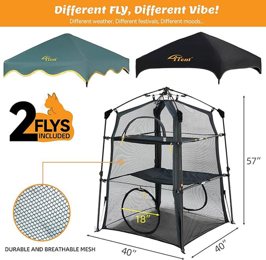 Instant 3-Tier Cat Catio Tent - Image 2
