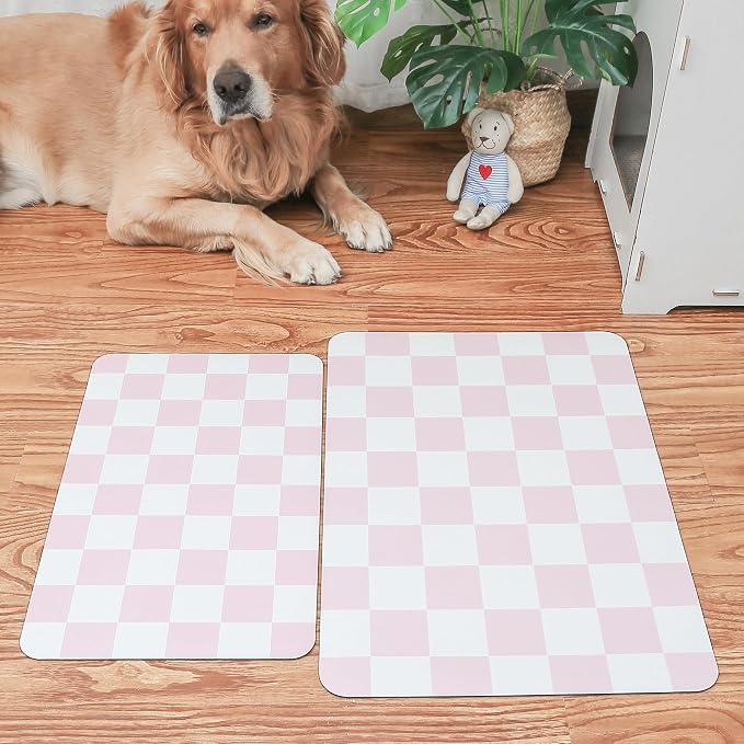 Ralxion Checkered Dog Feeding Mat, Absorbent Mats - Image 2