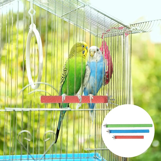3 Pcs Wood Bird Cage Perch Parrot Perch Stand, Wood Perches Toy Platform Paw - Image 6