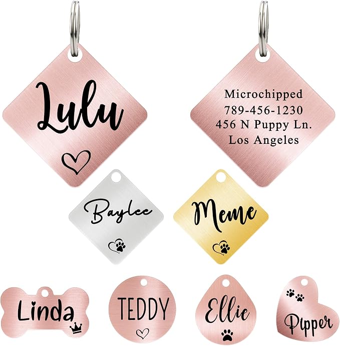 Ultra Joys Dog ID Tag, Custom Dog Tag Personalized Cat Tag, Pet ID Tag by UltraJoys
