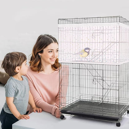 Shappy Large Bird Cage Cover, Bird Cage Seed Catcher, Adjustable Star Pattern - Image 7