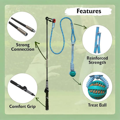 Flirt Pole for Dogs, Tether Tug Outdoor Dog Toy, Interactive Toys for Large - Image 3