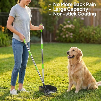 Niubya Pooper Scooper for Dogs, Metal Poop Scooper Tray and Rake Set - Image 3
