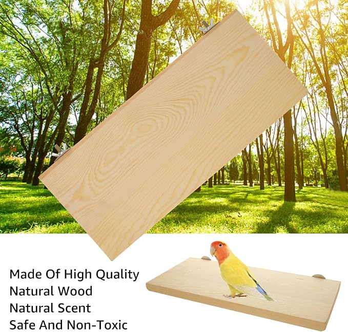 4 Pack Bird Perch Stand 12.4×5.3 Inch Parrot Wood Platform Rectangle Wood Perch - Image 3
