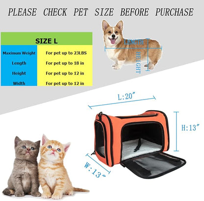 Soft Sided Carrier for Small Medium Cats Dogs, Removable Pad Collapsible Travel - Image 7