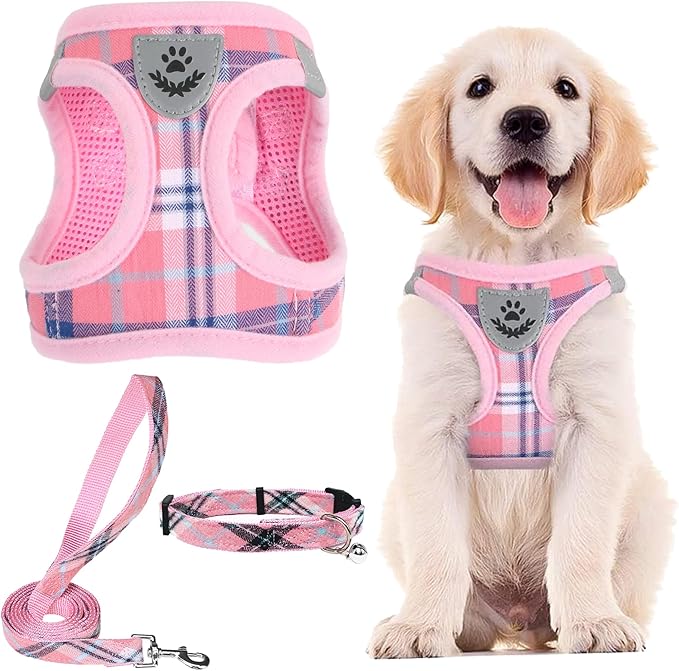 PUPTECK Adjustable Dog Harness Collar and Leash Set Step in No Pull Pet Harness by PUPTECK