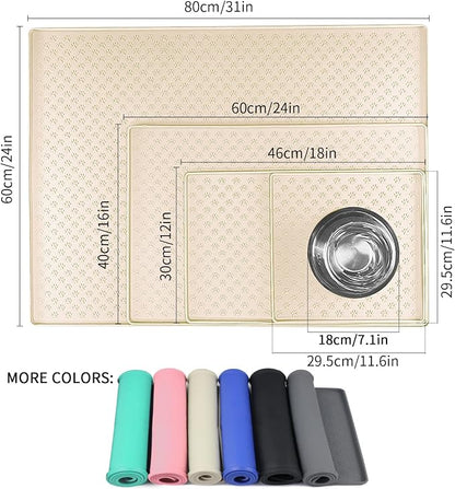 Ptlom Silicone Pet Placemat for Dog and Cat, Waterproof Non-Slip Pet Feeding - Image 2