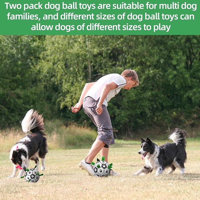 QDAN 2 PCS Dog Toys Soccer Ball Set - Image 9