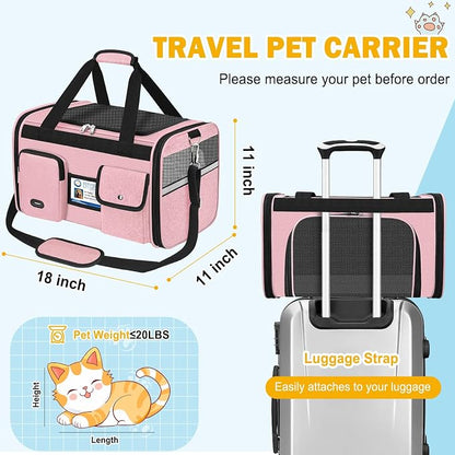 HUANLANG Soft-Sided Cat Carrier Airline Approved, Dog Carriers - Image 5