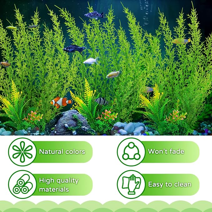 Fish Tank Accessories Large Plants, Aquarium Decor Plastic Plants 3pcs - Image 3
