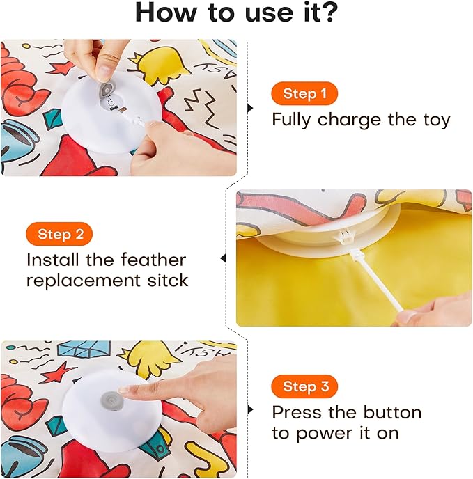 Potaroma Interactive Cat Feather Toys, Hide and Seek Concealed Moving Feather - Image 6