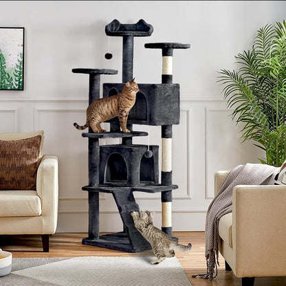 Yaheetech Multi-Level Cat Tree for Large Cats, - Image 2