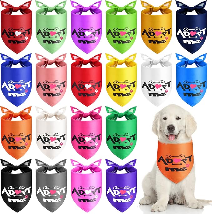 20 Pack Adopt Me Dog Bandanas Plain Adopt Me Triangle Dog Bandana Reversible by Sanwuta