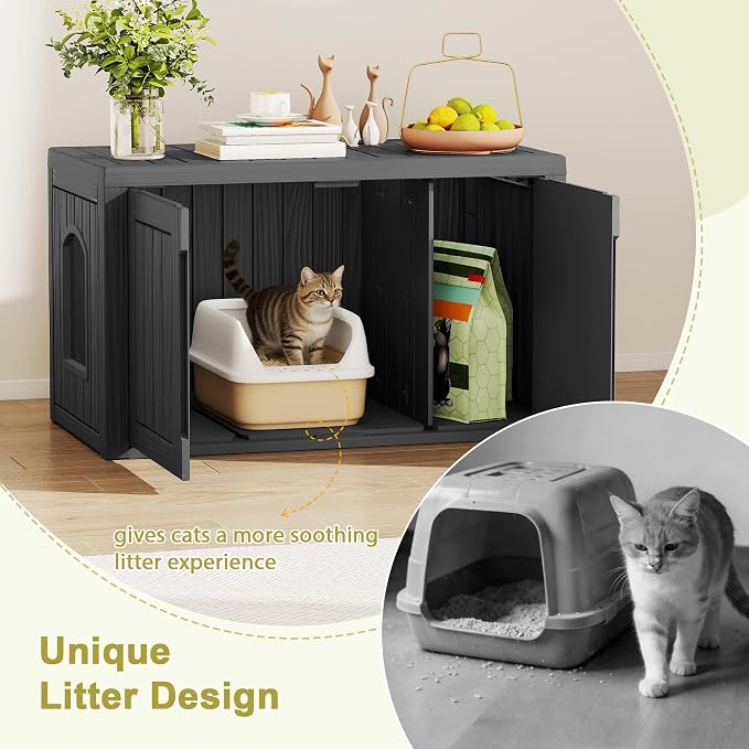 Cat Litter Box Enclosure, Hidden Enclosed Litter Box Furniture - Image 4