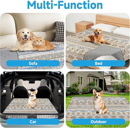 Waterproof Dog Blanket, Bohemian Dog Bed Cover Pet Blanket, Reversible Sofa - Image 7