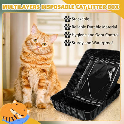 Zubebe 50 Pack Disposable Cat Litter Box - Image 3