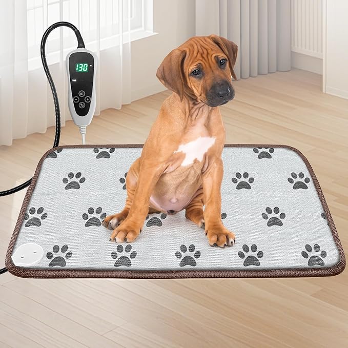Pet Heating Pad 22x18 in with Smart Thermostat Switch and Power Line Protection by Afullrangeofservicesforyourpet