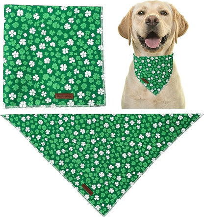 St. Patrick's Dog Bandana, UP URARA PUP Shamrock Triangle Bid Scarf - Image 4