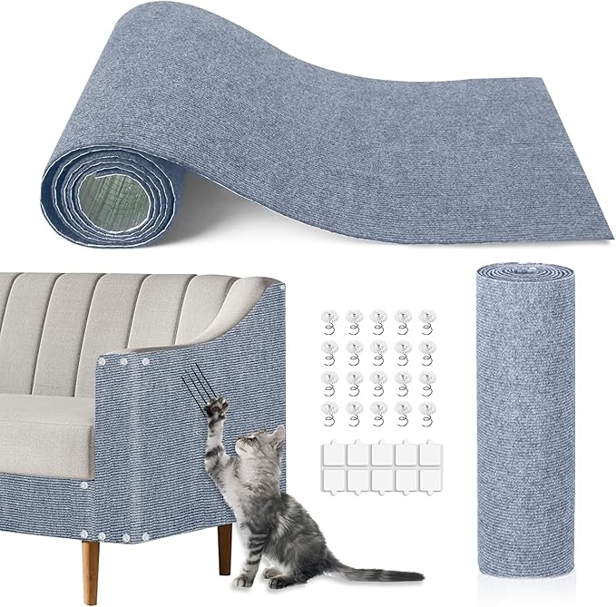 Cat Scratching Mat, 118.5"x15.9" Trimmable Self-Adhesive Cat Scratch Carpet by Unknown
