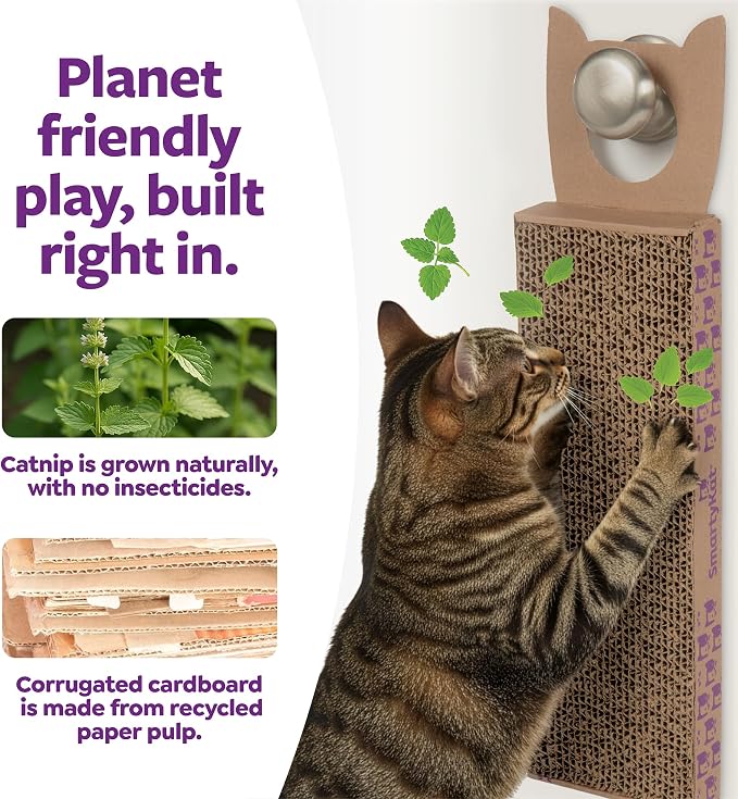 SmartyKat Scratch Up Corrugated Hanging Cat Scratcher, Catnip Infusion - Image 5