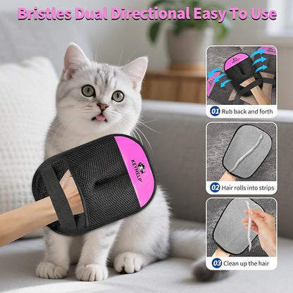 Pet Hair Removal Glove for Dogs & Cats, Newly Upgraded Reusable Electrostatic - Image 3