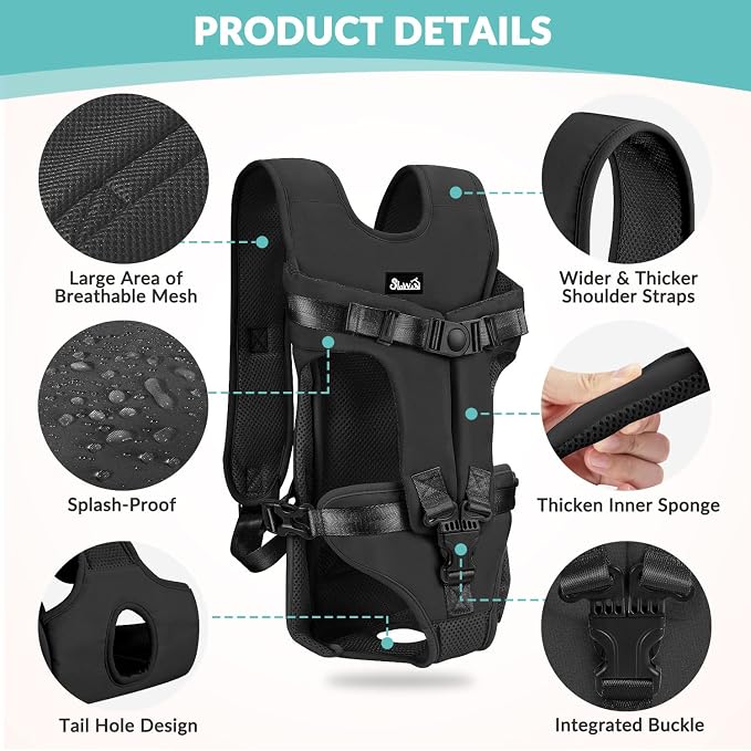 Lukovee Dog Backpack Carrier, Legs Out Easy-fit Dog Front Carrier - Image 3