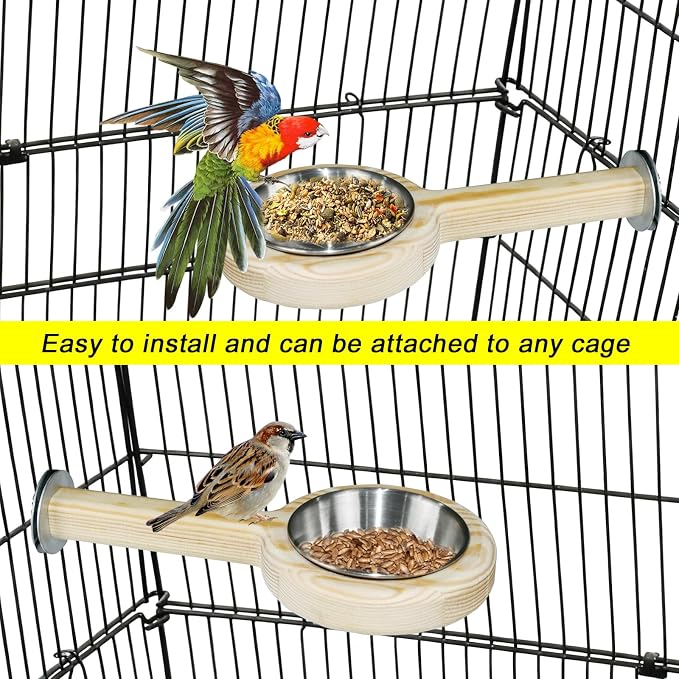 ASOCEA 2 Pack Bird Perch Feeding Cup, Bowls - Image 7