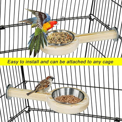 ASOCEA 2 Pack Bird Perch Feeding Cup, Bowls - Image 7