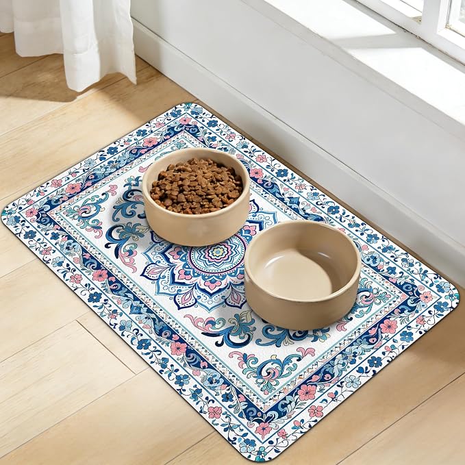 Dog Food Mat for Bowls, Absorbent Quick Dry Dog Cat Mats for Food and Water - Image 9