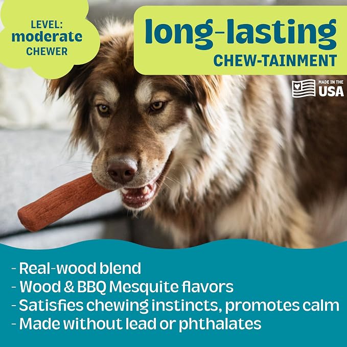 Outward Hound Pupstages Dogwood Mesquite Dog Chew Toy – Real-Wood Blend - Image 6