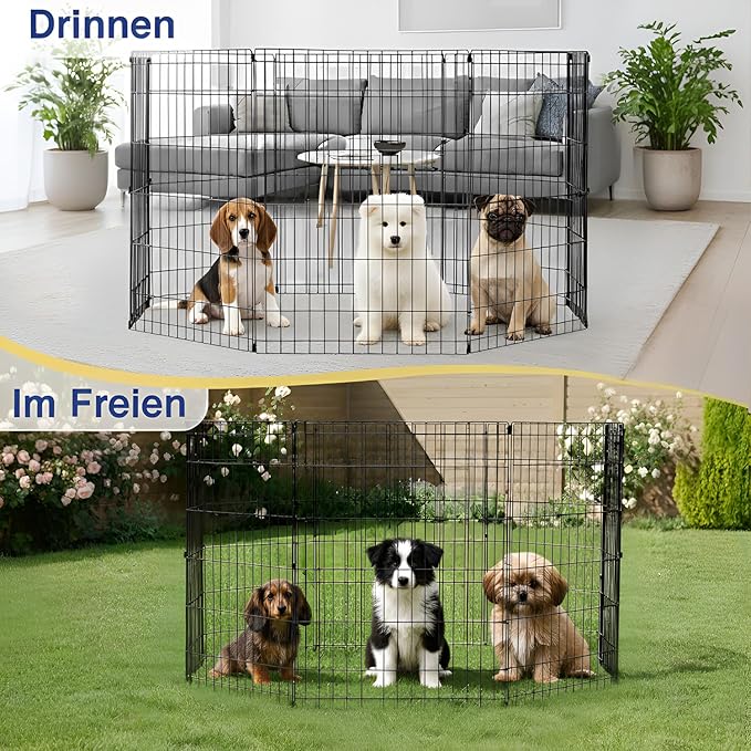FDW 36 Inch Dog Pen 8 Panel Dog Playpen Indoor Outdoor Metal Puppy Pet Fence - Image 4