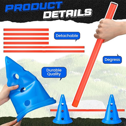 10 Sets Dog Agility Hurdle Cone Set 20 Pcs Exercise Cones - Image 4