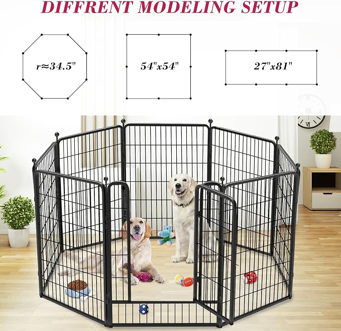 Dog Playpen, 40 inch 8 Panels Dog Fence Outdoor Heavy Duty Dog Pen - Image 9