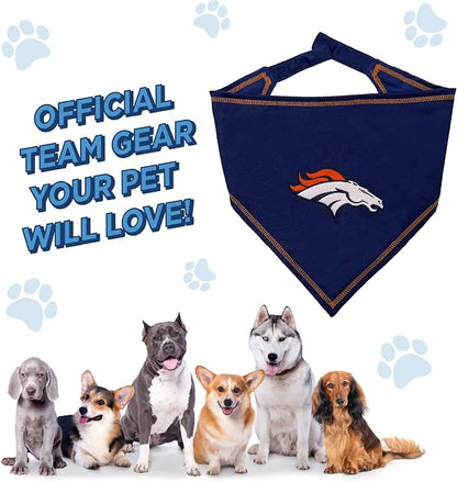 Pets First NFL Denver Broncos TIE Bandana, Large/X-Large. Dog Bandana Scarf Bib - Image 7