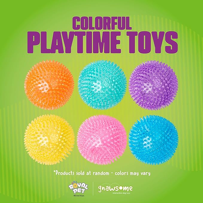 Gnawsome Medium Squeaker Ball Dog Toy, Medium 3.5", Colors will vary, All Breed - Image 5