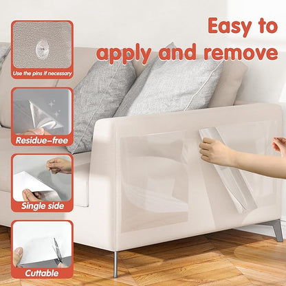 18 PCS Large Cat Scratch Furniture Protector, Transparent Couch Protector from - Image 5