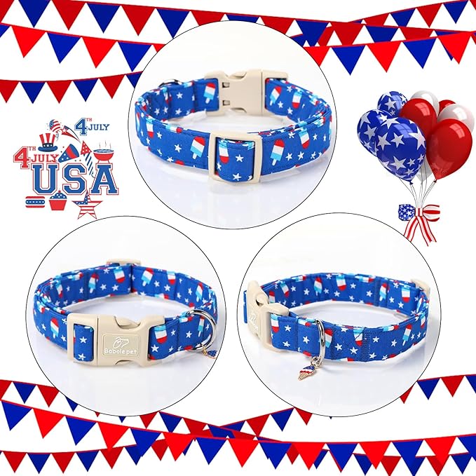 4th of July Dog Collar, Summer Popsicle Patriotic Dog Collars - Image 5