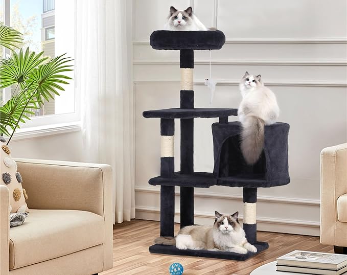 Cat Tree Tower, Cat Condo, Dark Grey by BORGEBY