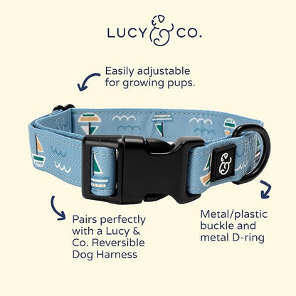 Lucy & Co. Set Sail Adjustable Dog Collar- Cute Designer Pet Collar - Image 2