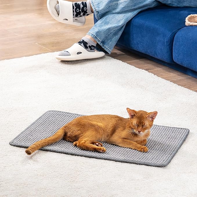 Cat Scratcher Mat, Natural Sisal Cat Scratch Pad, Horizontal Floor Cat - Image 9