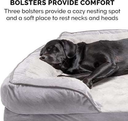 Furhaven Orthopedic Dog Bed for Medium/Small Dogs w/ Removable Bolsters & - Image 11
