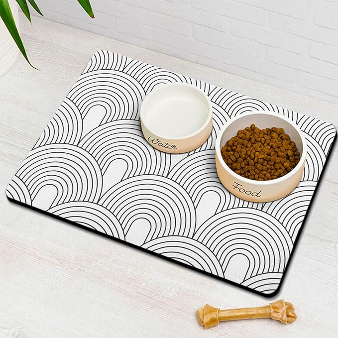 Dog Food Mats for Floors Absorbent, Pet Cat Food Mat by Ayiashiab