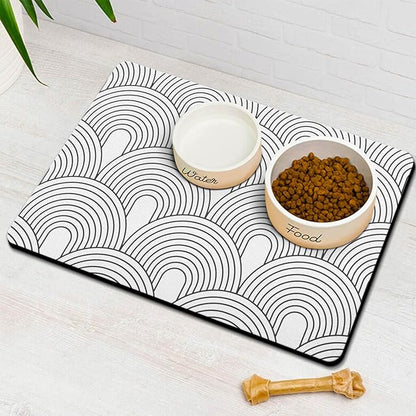Dog Food Mats for Floors Absorbent, Pet Cat Food Mat by Ayiashiab