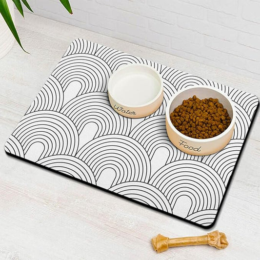 Dog Food Mats for Floors Absorbent, Pet Cat Food Mat by Ayiashiab